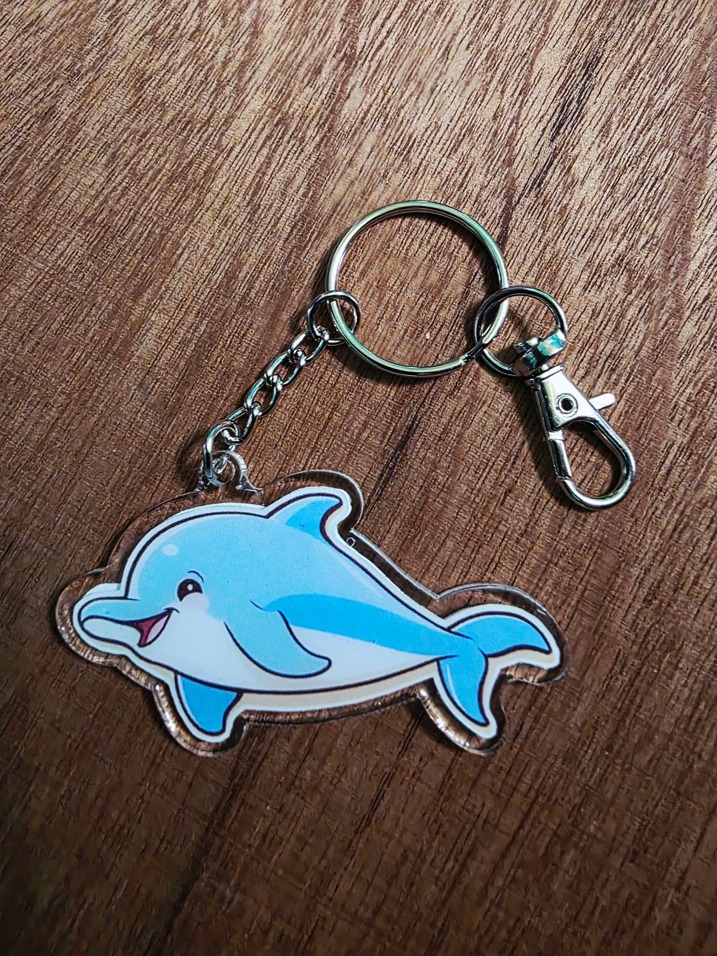 Clear Acrylic Keychains: Dolphin