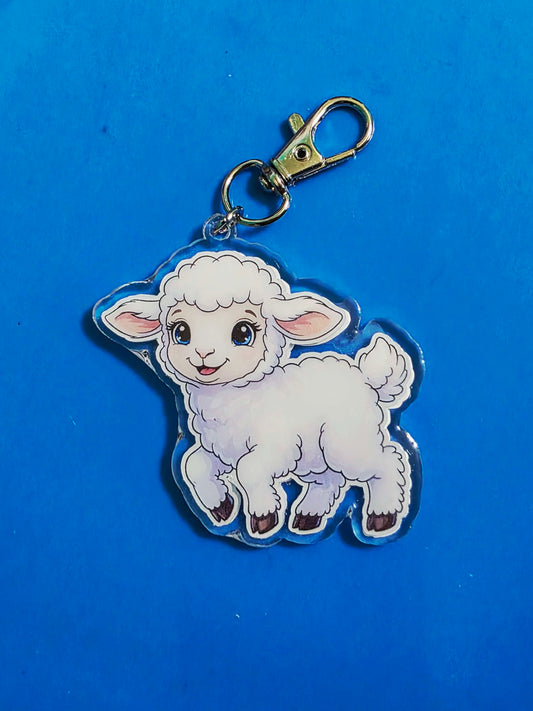 Clear Acrylic Keychains: Lamb