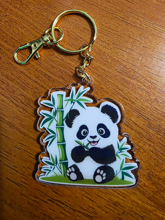 Clear Acrylic Keychains: Panda